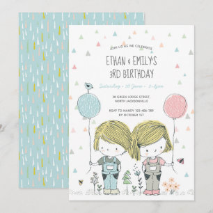 Whimsical do convite para Aniversários de crianç