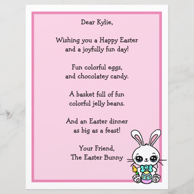 Whimsical Easter Bunny e Poem Kid - Jogo de Letras (Frente)