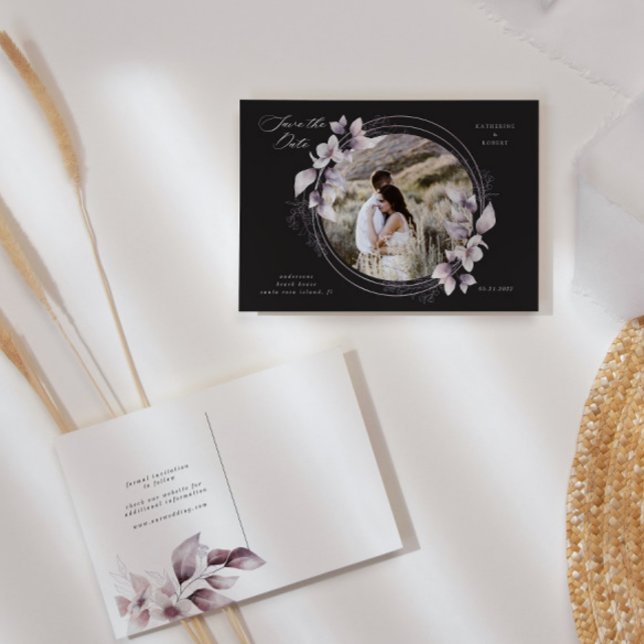 whimsical fall floral salvar data postar cartão po (Criador carregado)