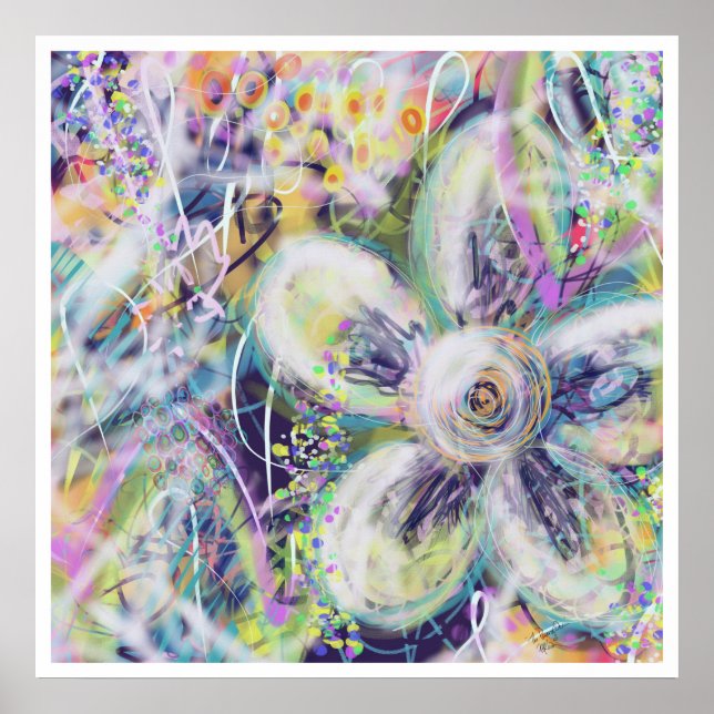 Whimsical Floral Impressão Original Art Poster (Frente)