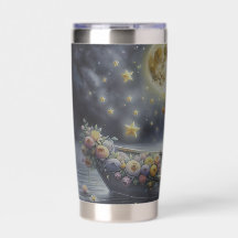 Whimsical Girl Moon Dream Fantasy Scene