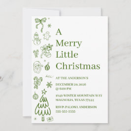 Whimsical Hand Drawn Doodle Green