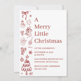 Whimsical Hand Drawn Doodle Red