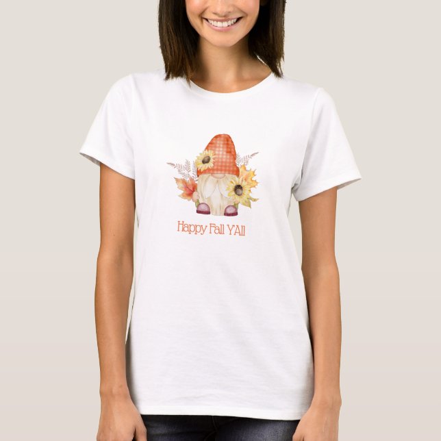 Whimsical Happy Fall YAll T-Shirt (Frente)