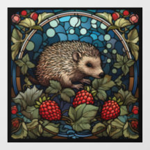 Whimsical Hedgehog & Raspberry Stainha