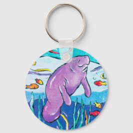 Whimsical Manatee Chaveiro