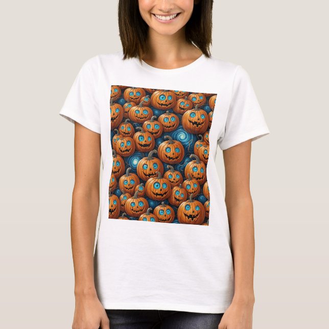 Whimsical Pumpkin Halloween T-Shirt (Frente)