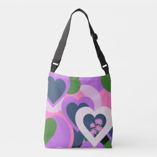 Whimsical Purple Heart Art Tote