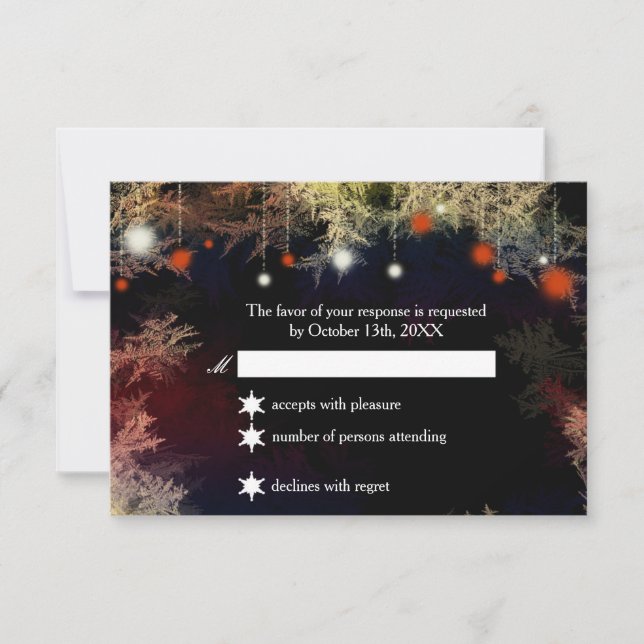 Whimsical Starry Night Forest Weding RSVP (Frente)