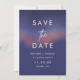 Whimsical Starry Night Script Modern Save the Date