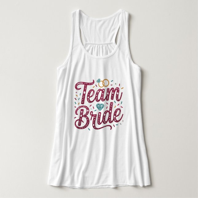 Whimsical Team Bride Wedding Party Tank Top (Frente do Design)