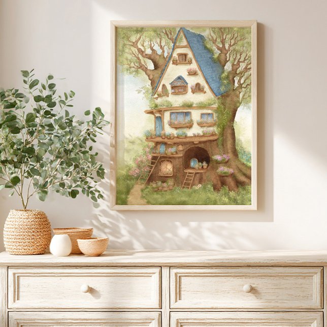  Whimsical Treehouse Storybook kids Poster (Criador carregado)