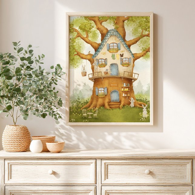  Whimsical Treehouse Storybook Poster kids (Criador carregado)