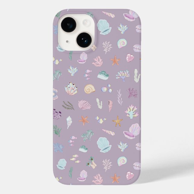 Whimsical under Sea Beachy Pastel Seashells (Verso)