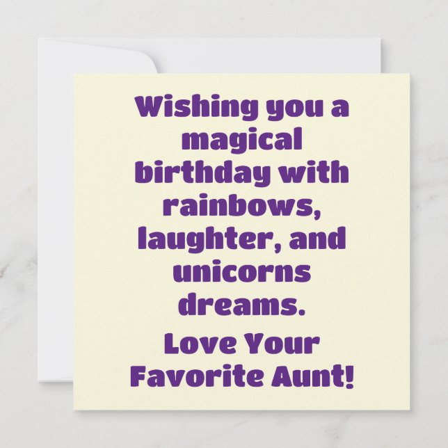 Whimsical Unicorn Birthday Delight (Verso)