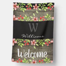 Whimsical Watercolor Flowers on Wood Monogram Name