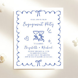 Whimsical Wavy Frame Engagement Party Invitation