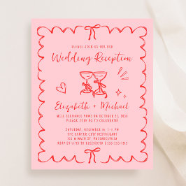 Whimsical Wavy Frame Wedding Reception Invitation