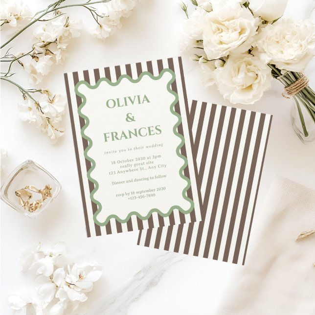 Whimsical Wedding Suite, Wavy Convite (Criador carregado)