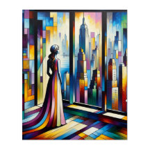 WhimsicalArtworks New York Muse Abstrato Wall Art