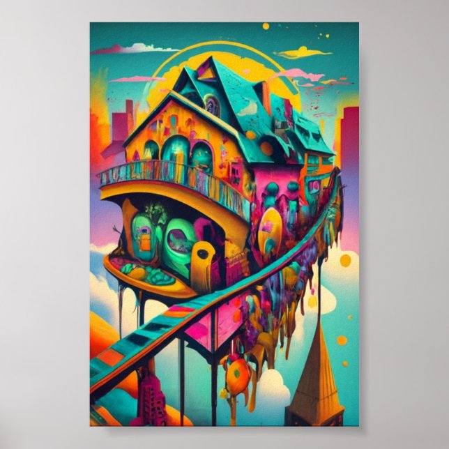 Whimsof Fantasy Colorful Poster Wall Art (Frente)