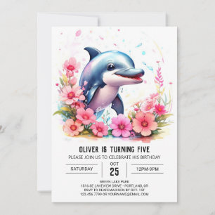 Whimsy Baby Dolphin Convite de Aniversário