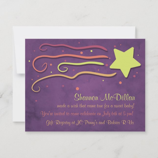 Whimsy disparando convite para Chá de fraldas este (Frente)