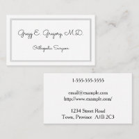 Whimsy e Plath Orthopedic Surgeon Cartão de visita