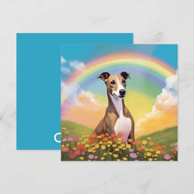 Whippet Rainbow Bridge Nome Personalizado de Cão (Frente/Verso)