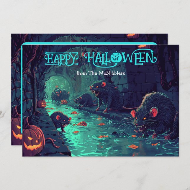 Whiskers & Witches: O Cartão de Solo de Esgoto (Frente/Verso)