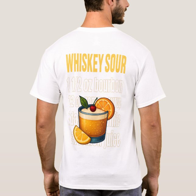 Whiskey Sour T-Shirt – Classic Bourbon Cocktail (Verso)