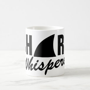Whisperer de tubarão caneca de café engraçada para