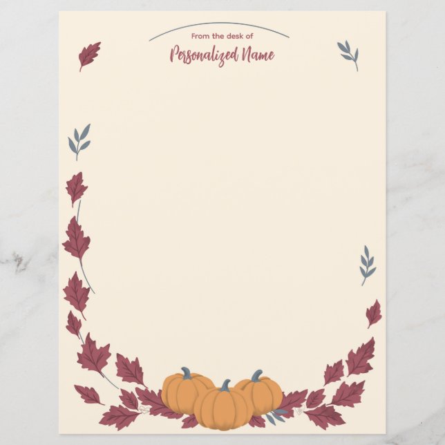 Whispers Of Fall Unlined Paper Sheet (Frente)