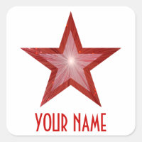 White adesivo quadrado 'Seu nome' da Estrela Verme