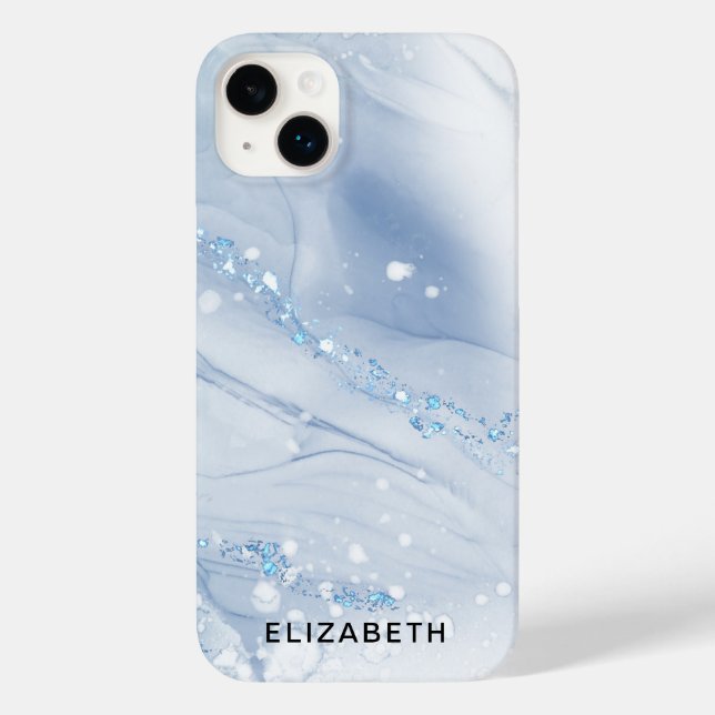 White and gold marble glitter personalized  (Verso)