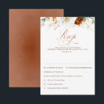 White and Terracotta Flowers Wedding RSVP<br><div class="desc">White and terracotta flowers wedding reply cards</div>