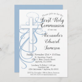 White Blue Cross First Sagrada Convite à Comunidad