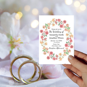 White Boho Watercolor Flowers Convite De Casamento