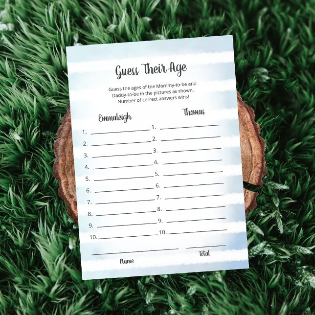 White Bunny Blue Adivinha Seu Cartão De Jogo Da Id (Criador carregado)