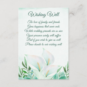 White Calla Lily Floral Casamento Wishing Cartões
