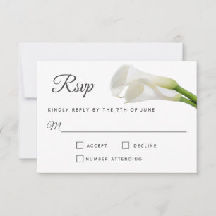 White Calla Lily Floral Weding RSVP