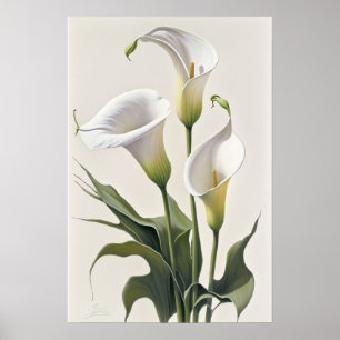 White Calla Lily Flower Art Impressão