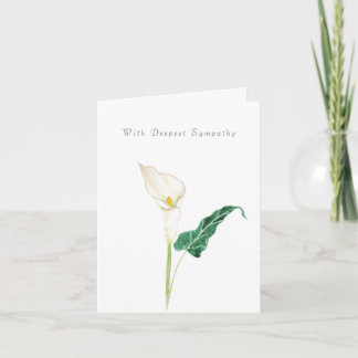 White Calla Lily Pensando Em Você Cartão de condol