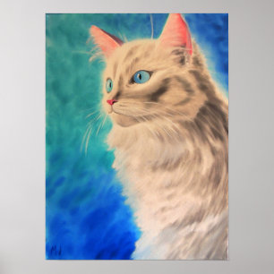 White Cat Art Impressão