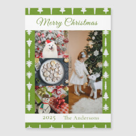White Christmas Tree Photo Collage Magnetic Card