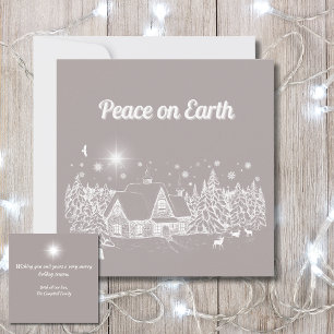 White Country Peace on Earth Card