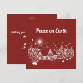 White Country Peace on Earth Card