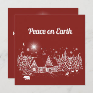 White Country Peace on Earth Card