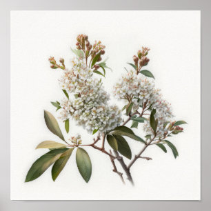 White Crepe Myrtle Flowers Art Impressão