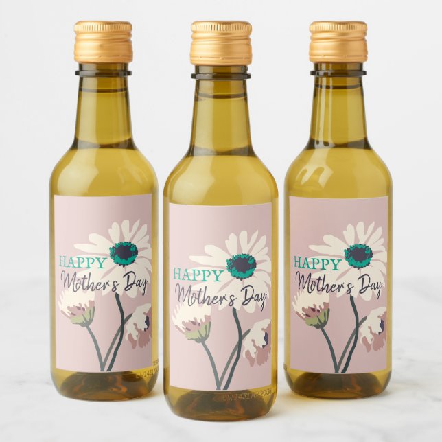 White Daisies Modern Floral Blooms Dia de as mães (Garrafas)
